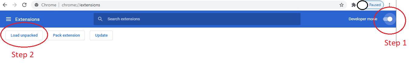 Chrome Developer mode